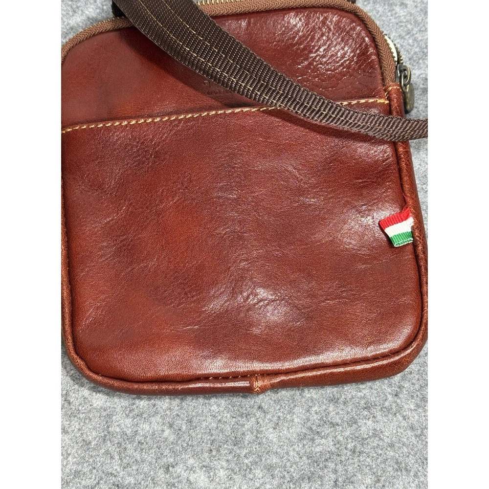 Italian Leather Crossbody Shoulder Bag Man Bag Vera Pelle Brown - Picture 15 of 16